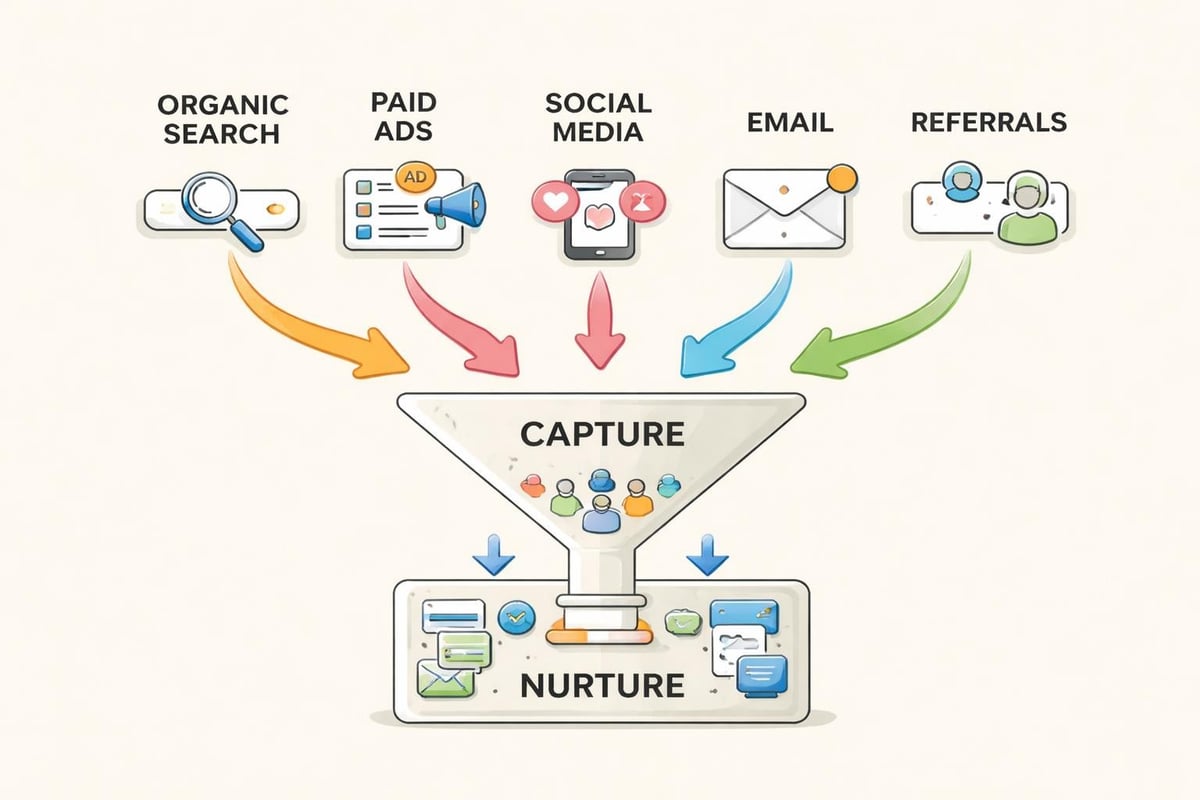 Multi-channel marketing funnel