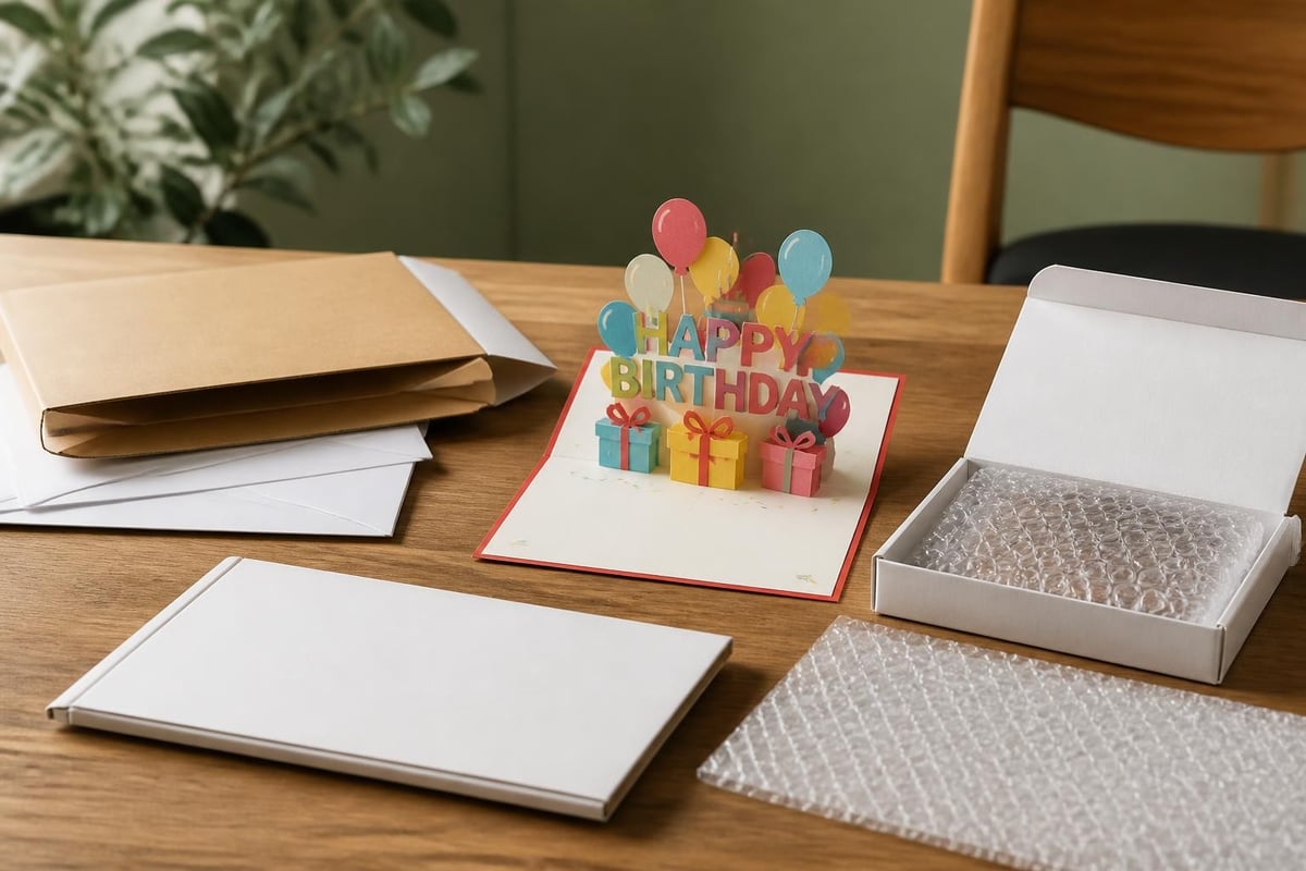 Packaging methods for pop-up cards