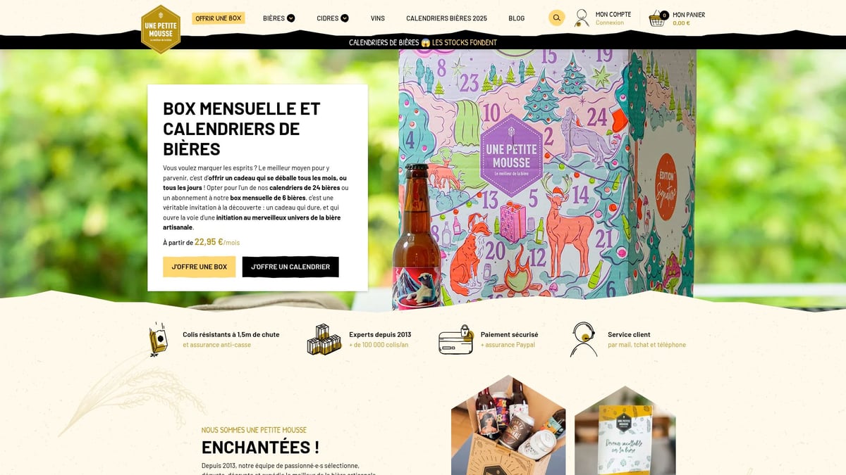 9 Idée Cadeau Homme Incontournables Pour 2025 - 5. Abonnement découverte bières artisanales Une Petite Mousse