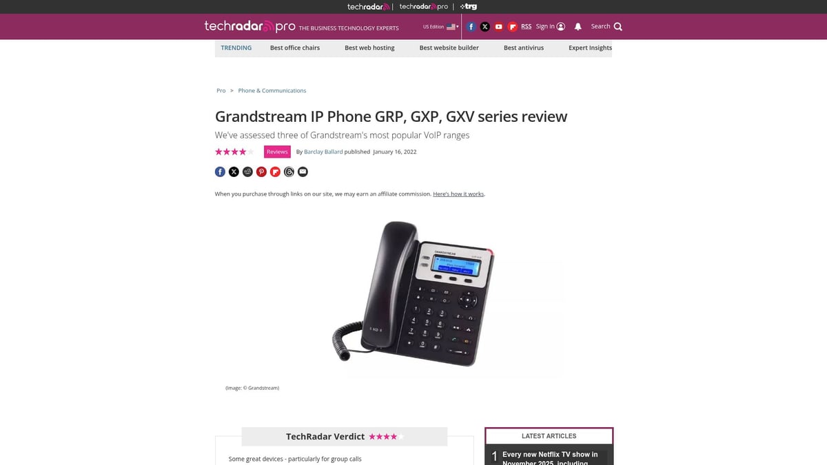Top 7 Best VoIP Phone Picks for 2025 - Grandstream GXV Series