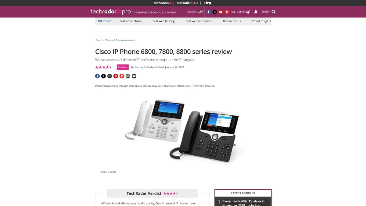Top 7 Best VoIP Phone Picks for 2025 - Cisco 7800 Series