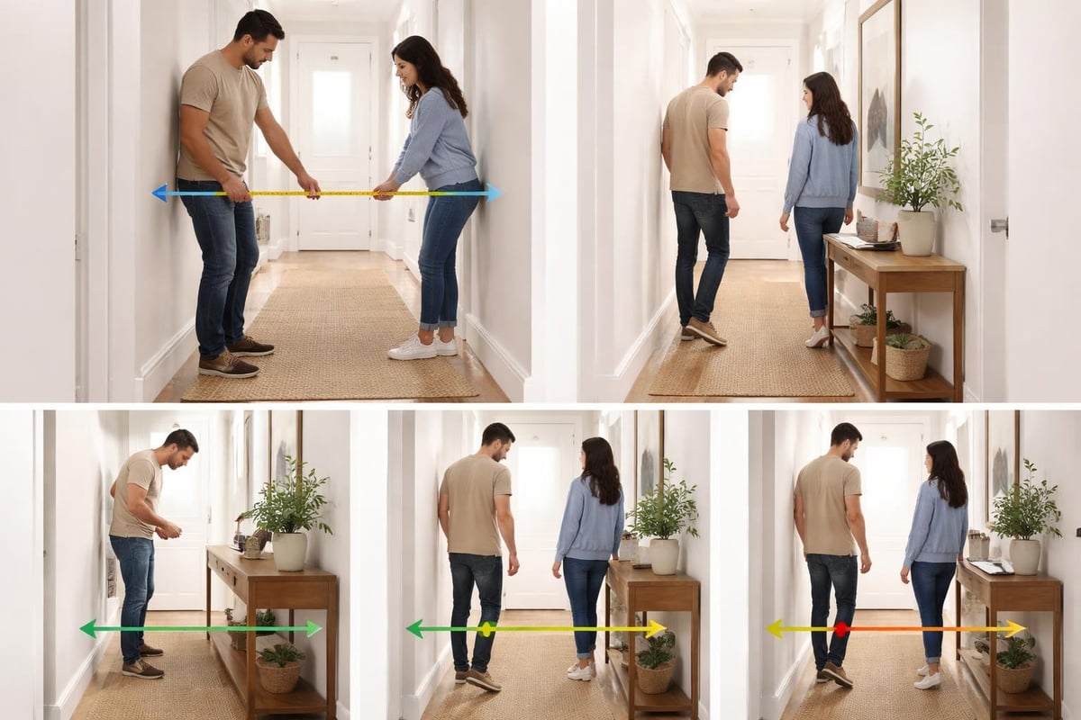 Console table placement and measurement
