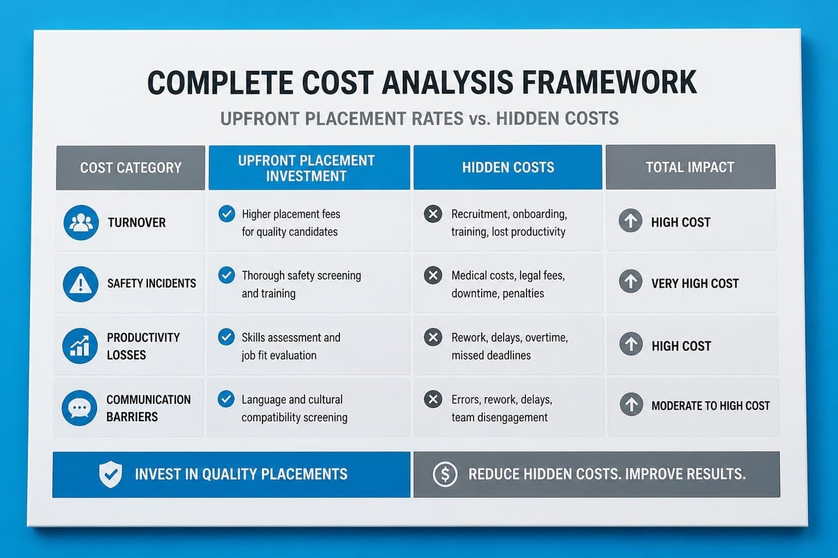 Total staffing cost comparison