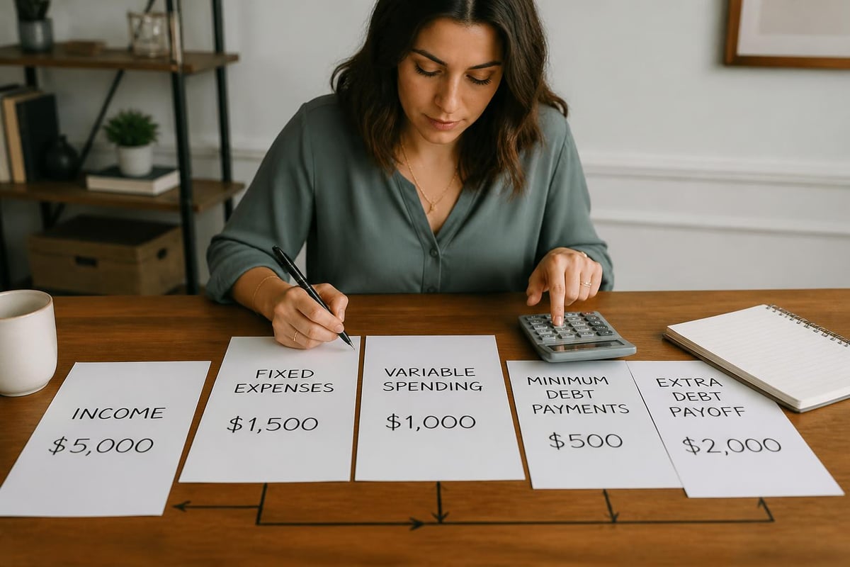 Monthly budget breakdown