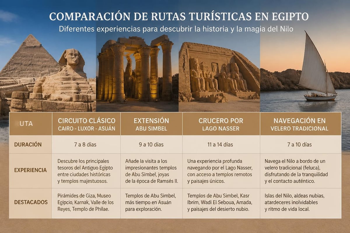 Itinerarios de viaje por Egipto