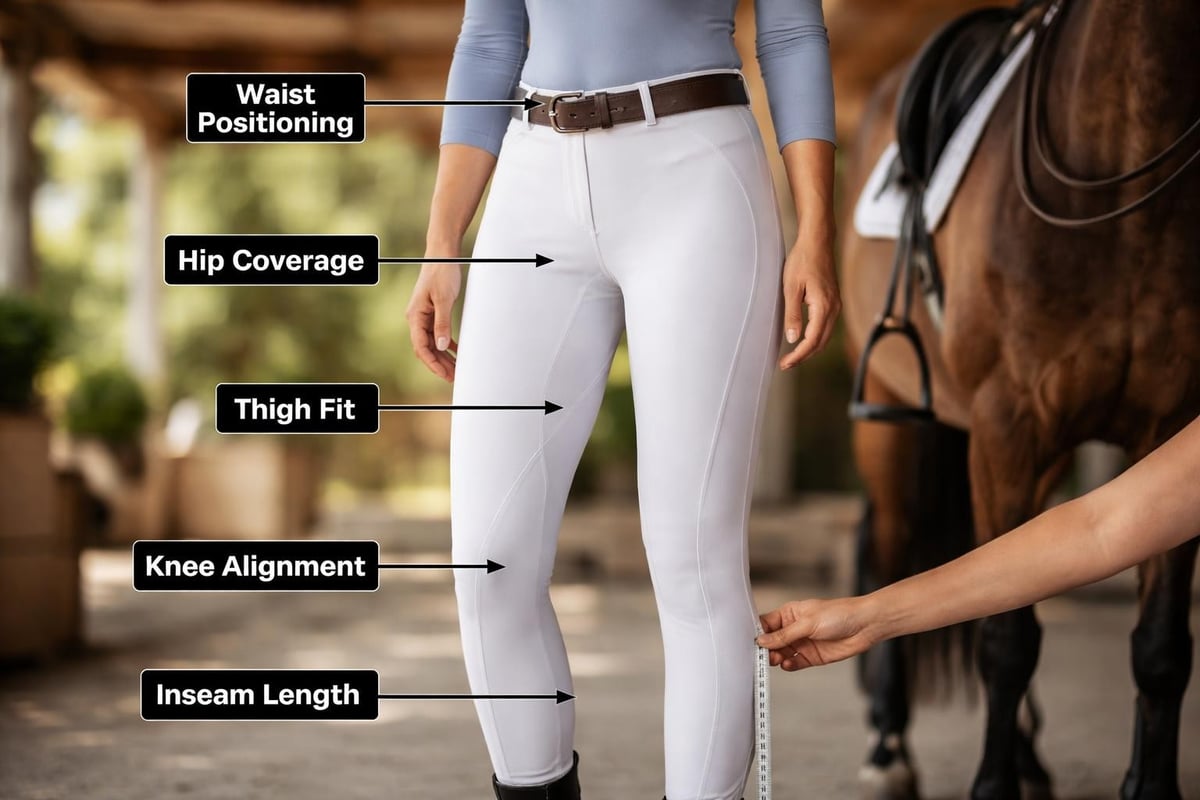 Equestrian pants sizing guide