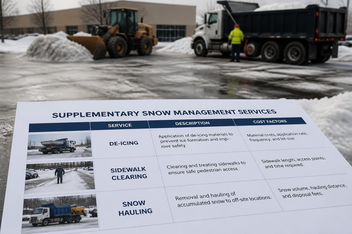 Snow removal additional services breakdown