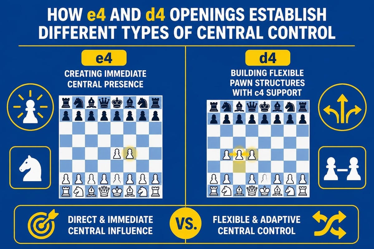 Central control concepts in chess openings