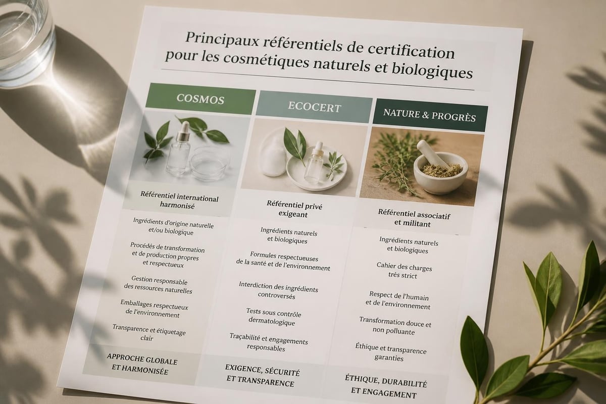 Certification labels for natural cosmetics