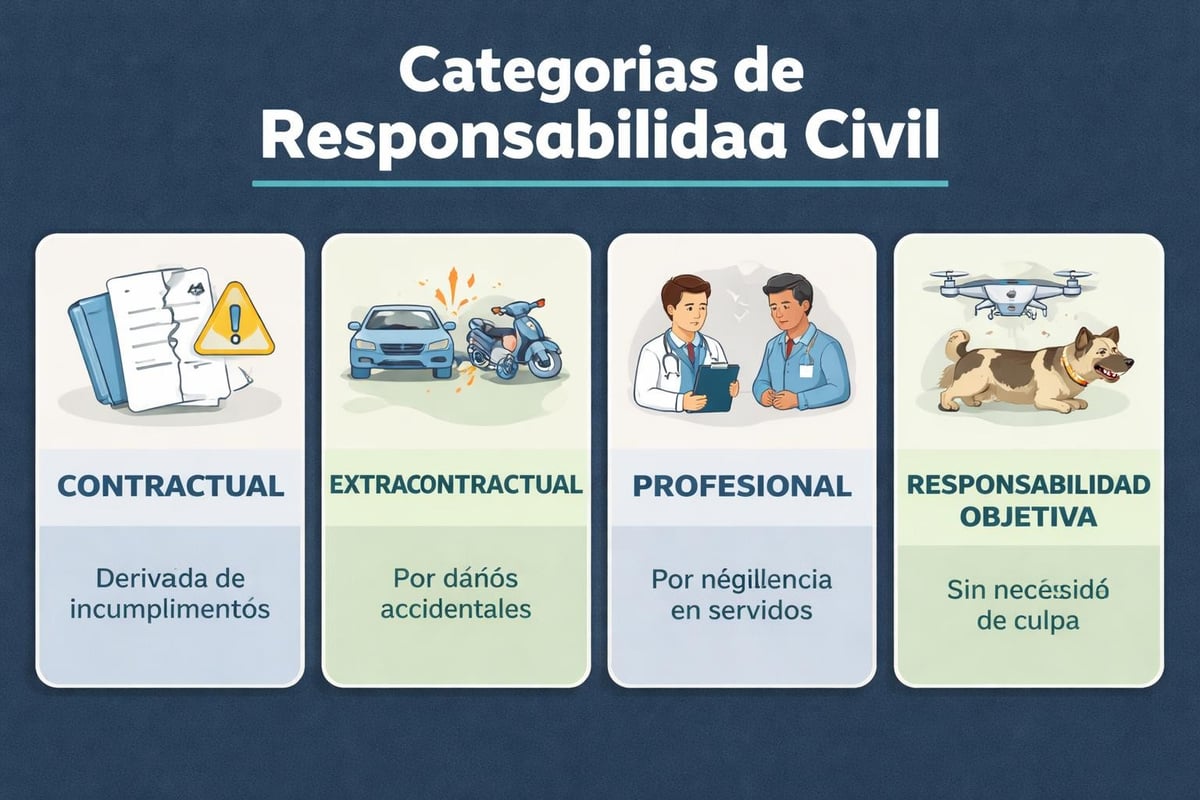 Seguros de Responsabilidad Civil: Guía Completa 2026 1 Tipos de responsabilidad civil