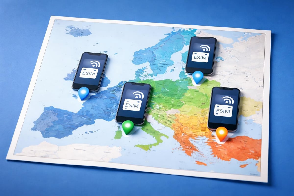 European eSIM coverage map