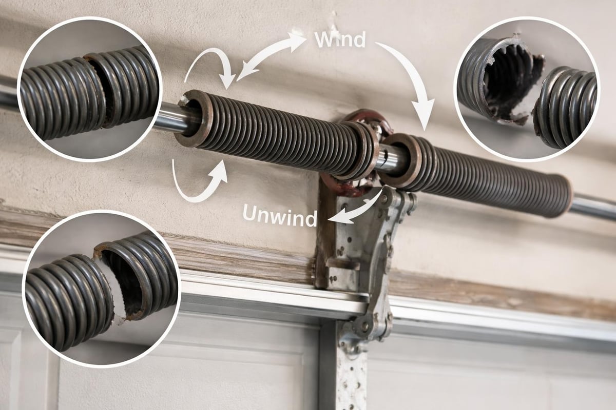 Garage door spring cycle mechanics