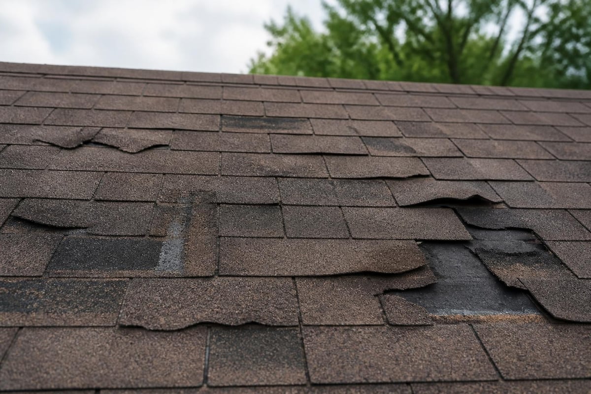 Common asphalt shingle damage patterns