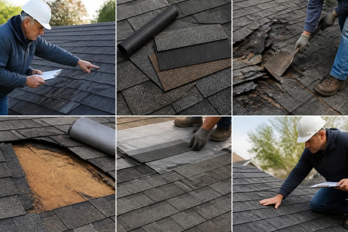 Asphalt shingle repair workflow