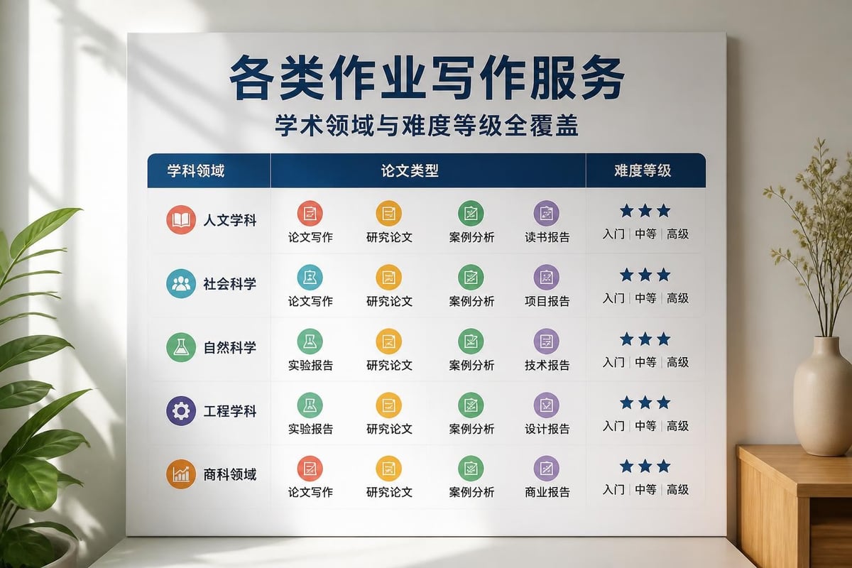 Academic support categories