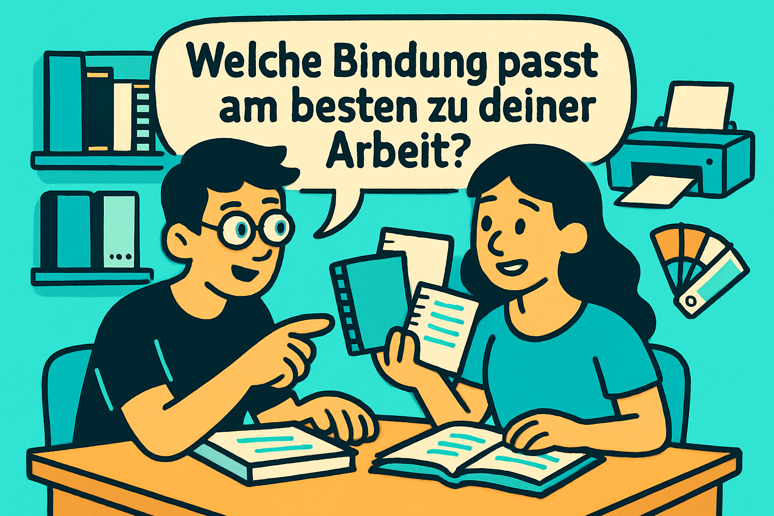 Druckoptionen und Bindungsarten im Vergleich