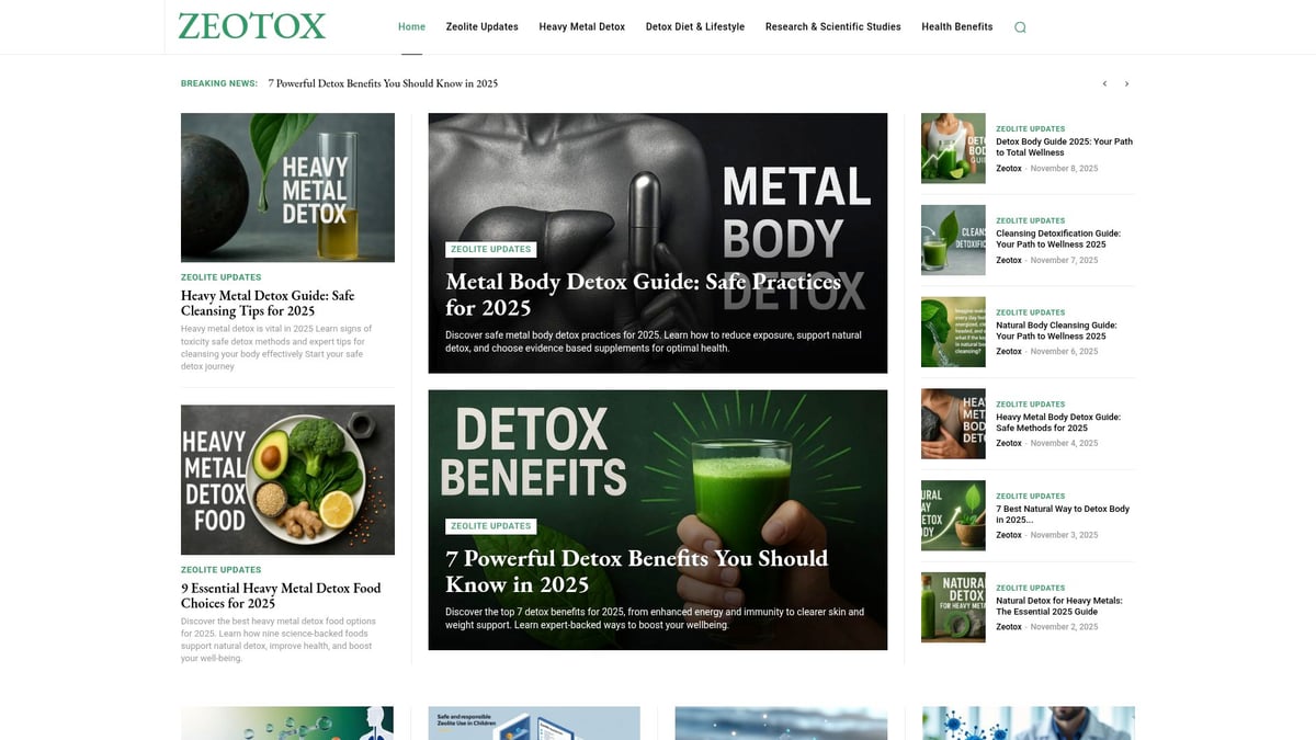Detox Metals in Body: The Essential Guide for 2025 - Zeotox: Zeolite-Based Detox Solutions