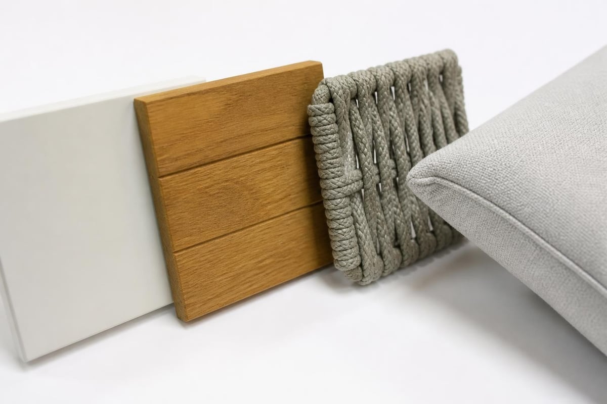 Material performance comparison for outdoor swing seats