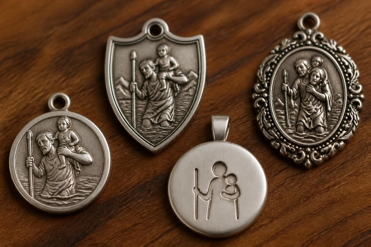 Saint Christopher medal varieties