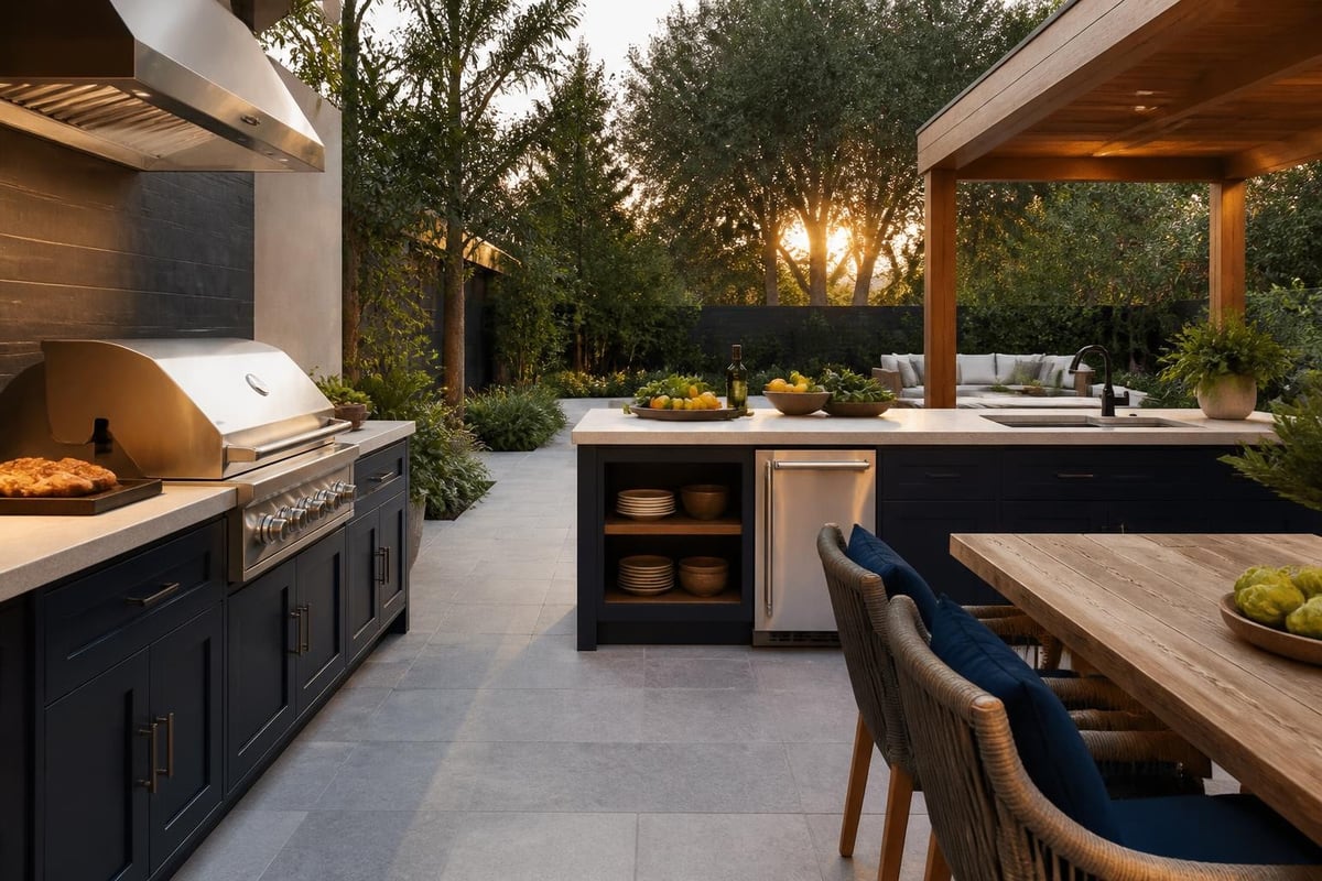 Planning zones for outdoor kitchen layout