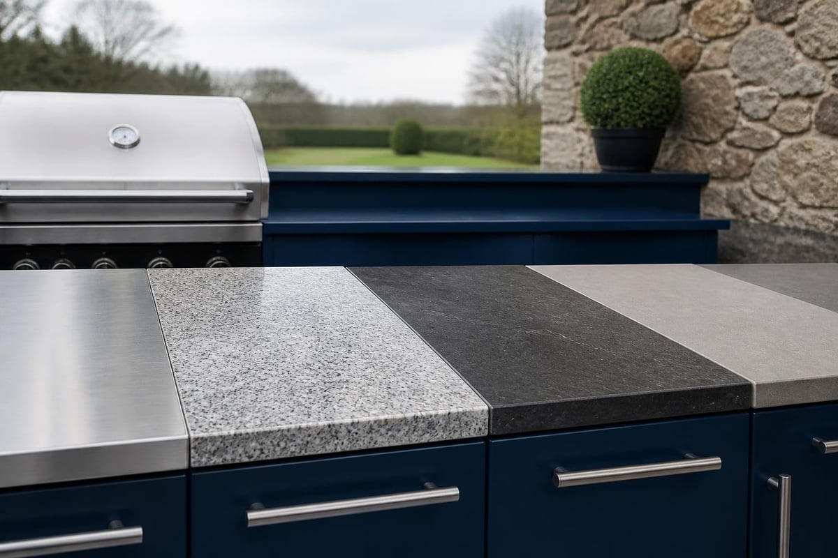 Material comparison for outdoor kitchen surfaces