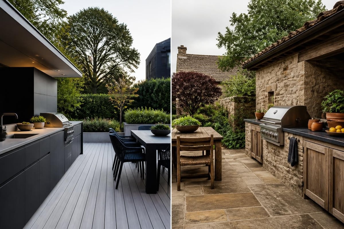 Outdoor kitchen design styles comparison