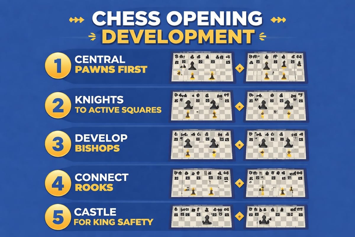 Chess piece development sequence