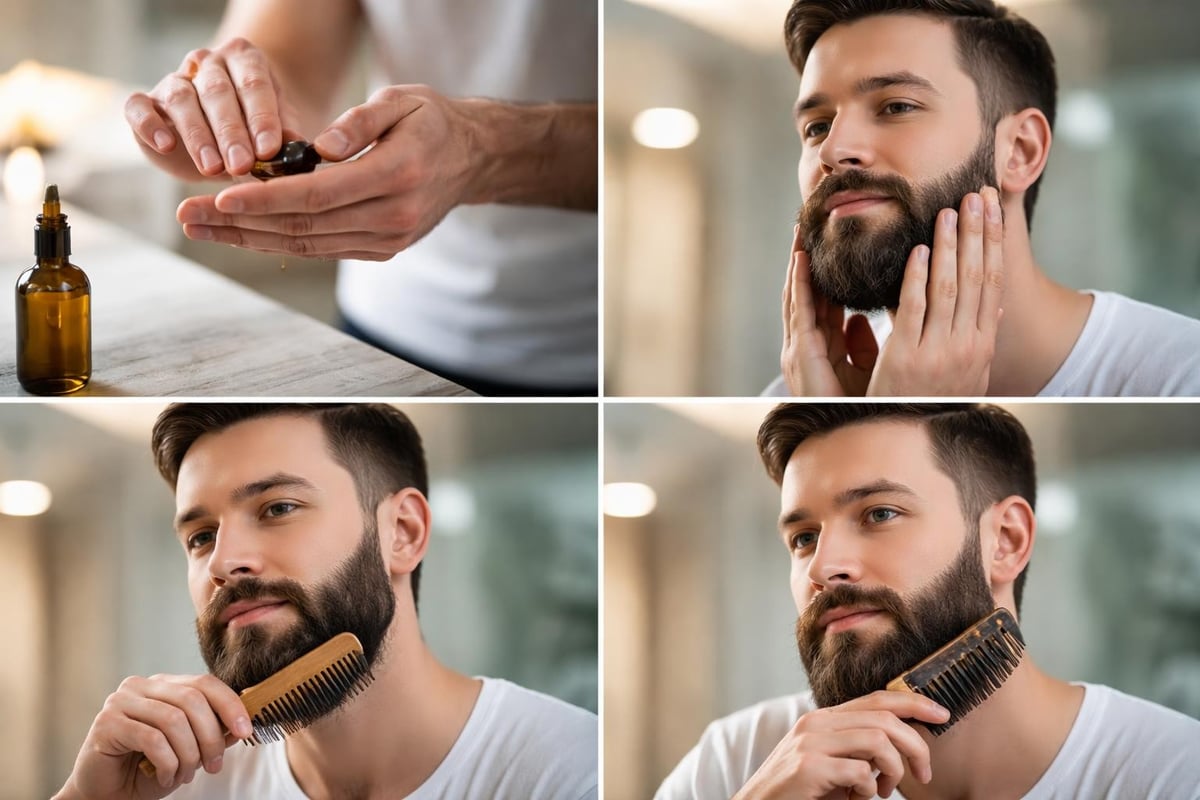 Beard oil application technique