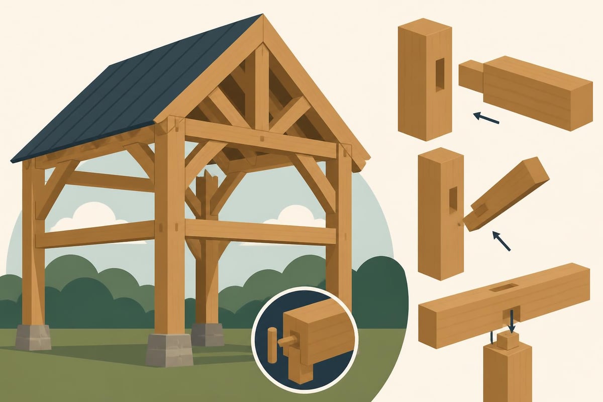 Timber frame barn joinery