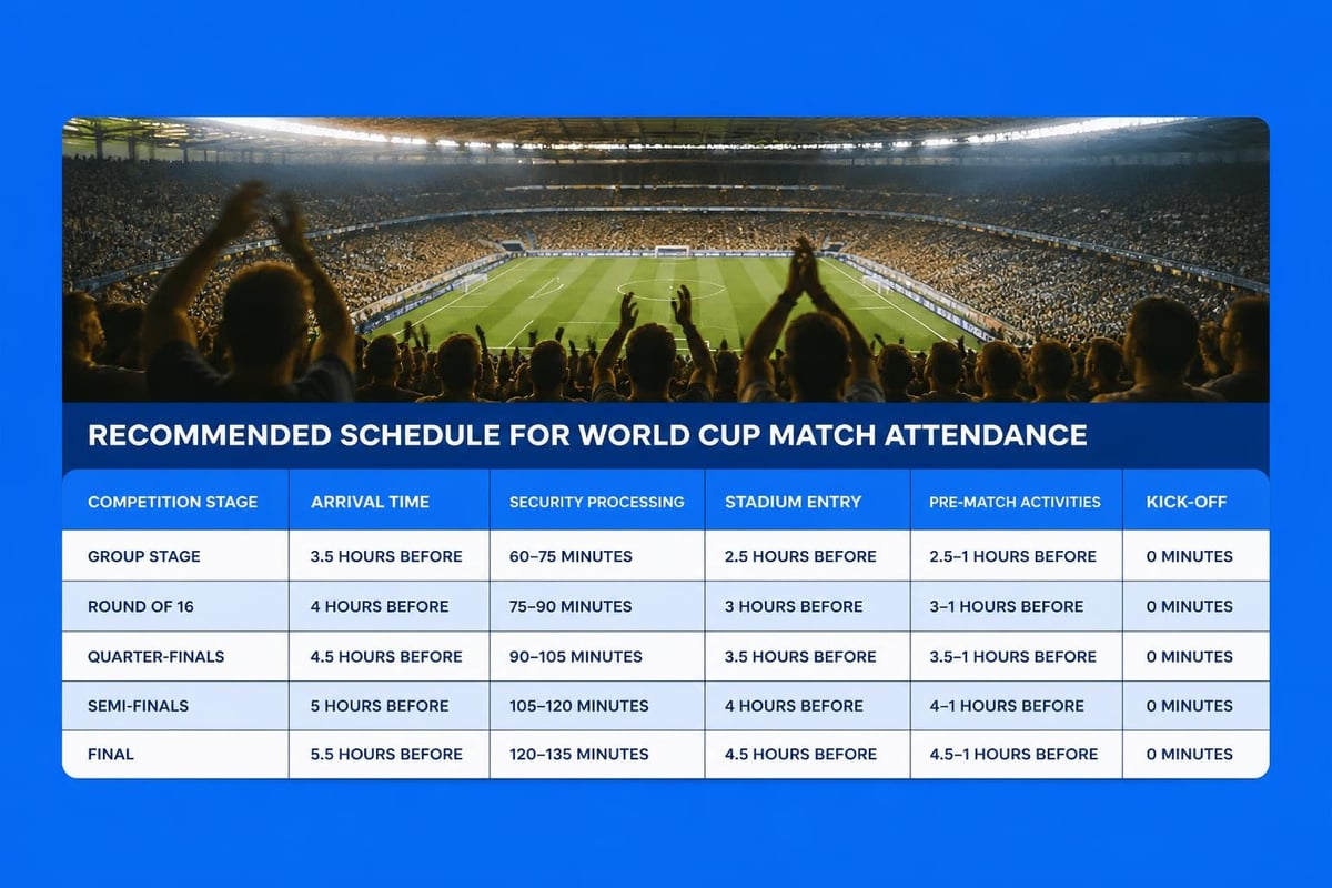 World Cup match day timeline