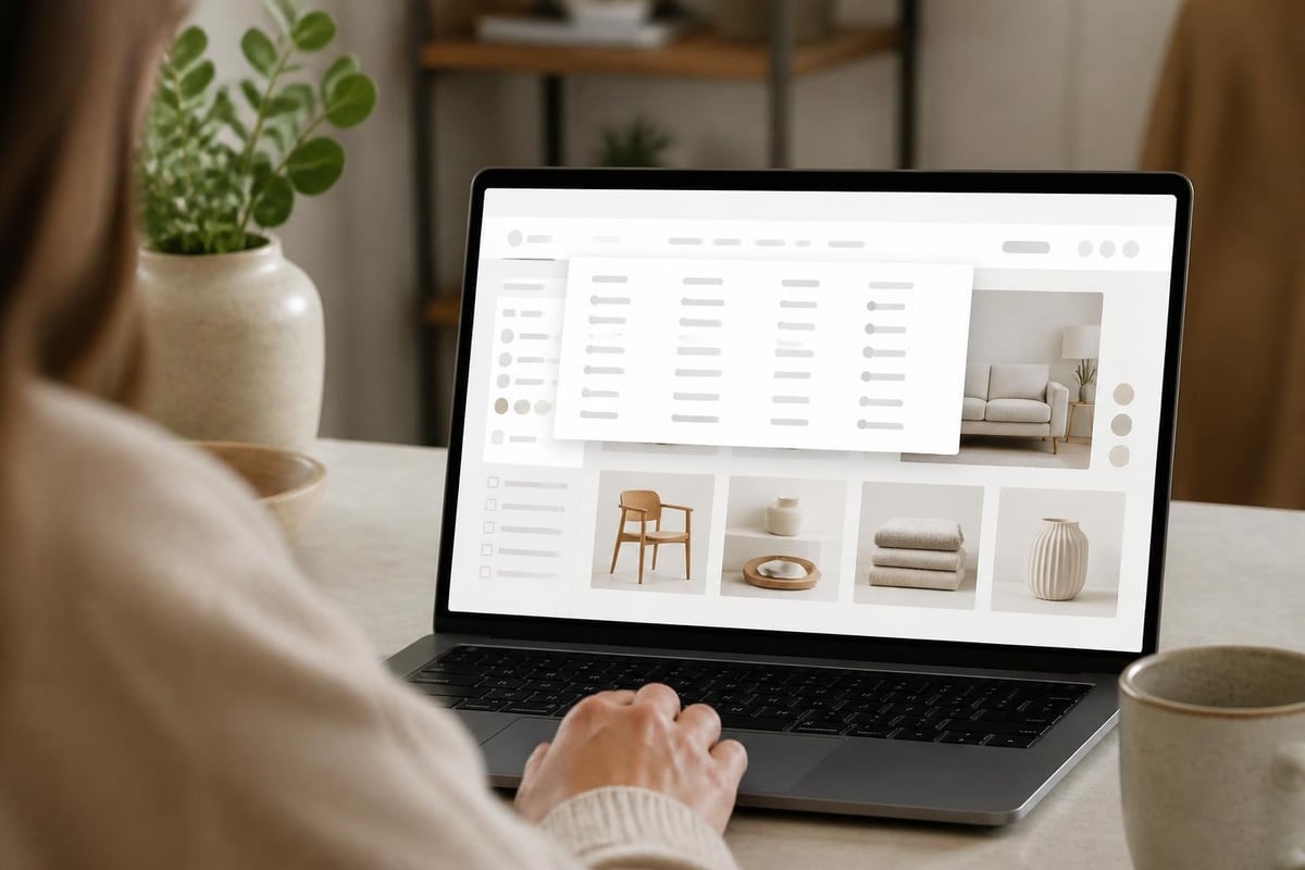 Webshop navigation structure