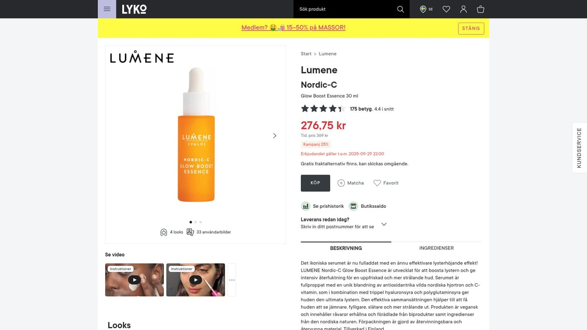 7 Favorites: Best Vitamin C Serum For Radiant Skin 2025 - Lumene Nordic-C Glow Boost Essence – Budget Luxury With Luster