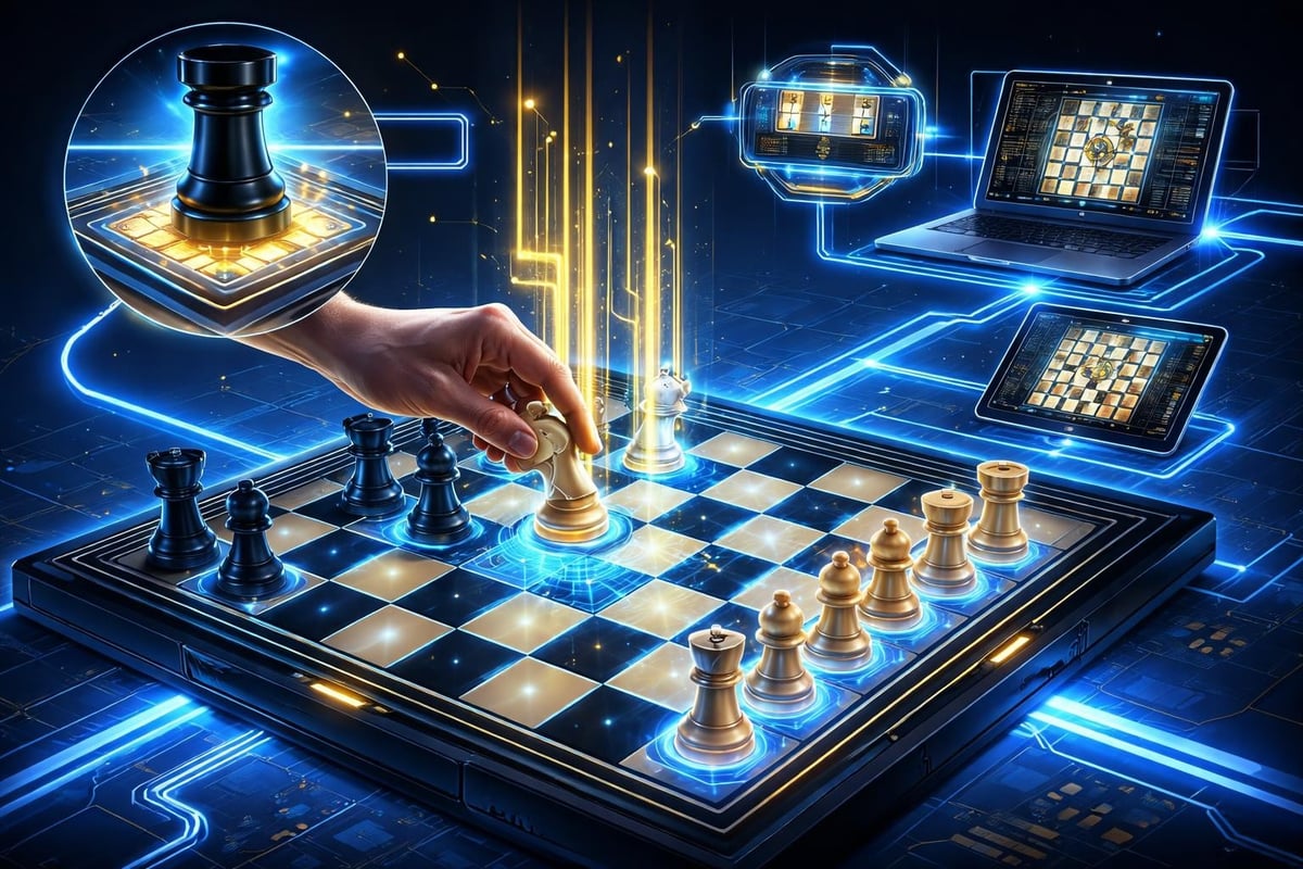 DGT chess board technology detecting and transmitting moves