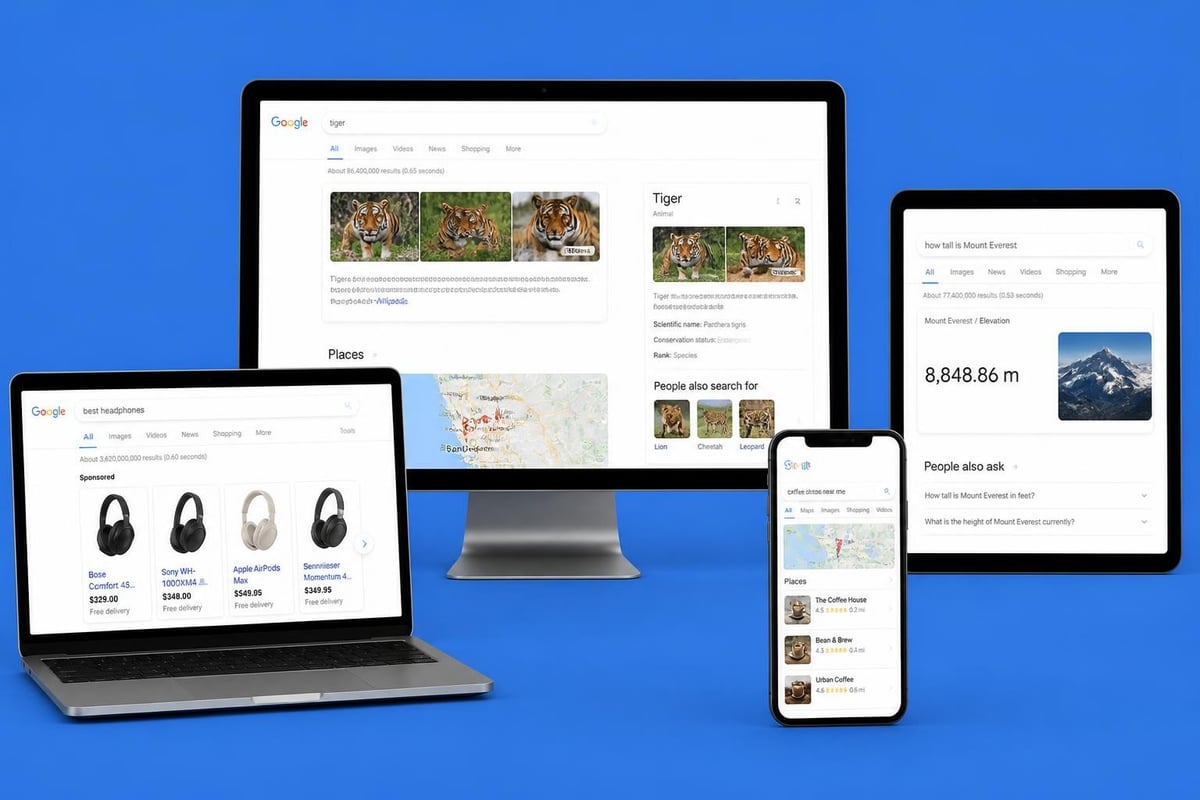 Entity search features