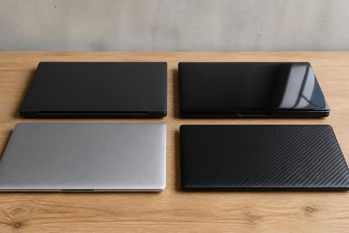 Black laptop finishes