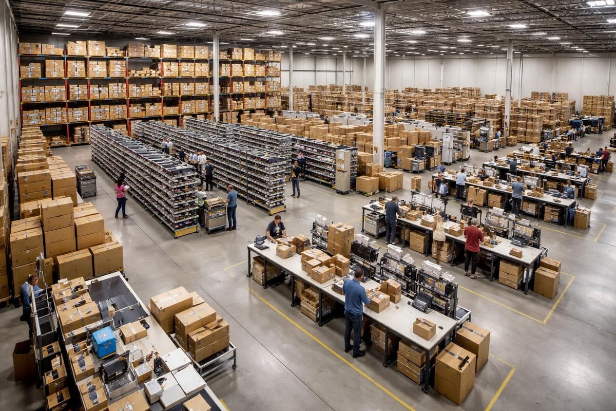 Warehouse zones for omnichannel fulfillment