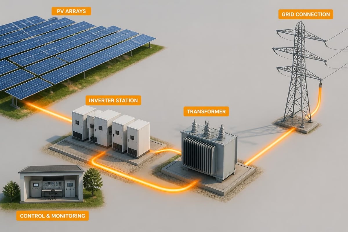 Solar power station electrical architecture
