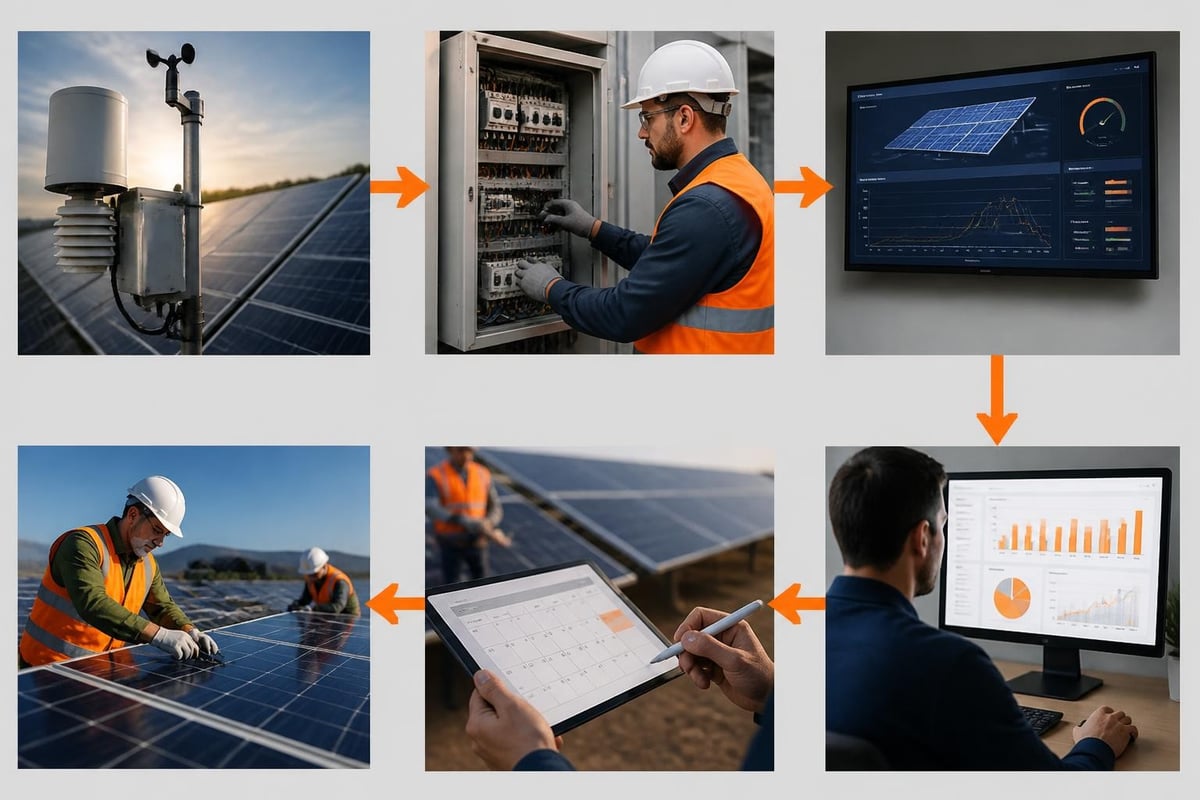 Solar power station performance monitoring
