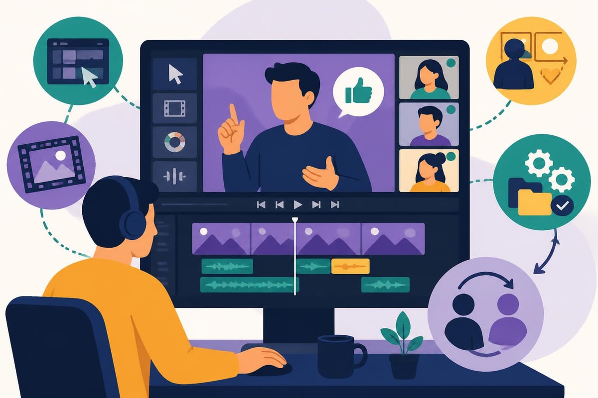 Live online video editing class structure