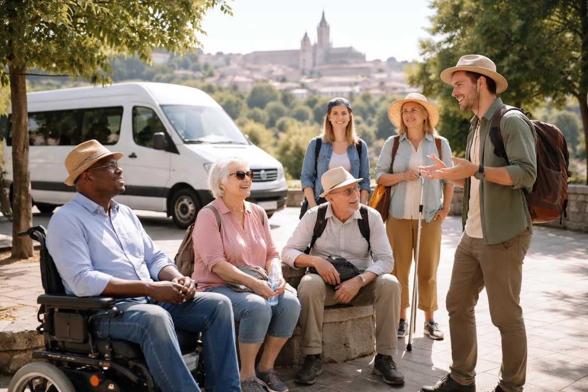 Senior tour group exploration