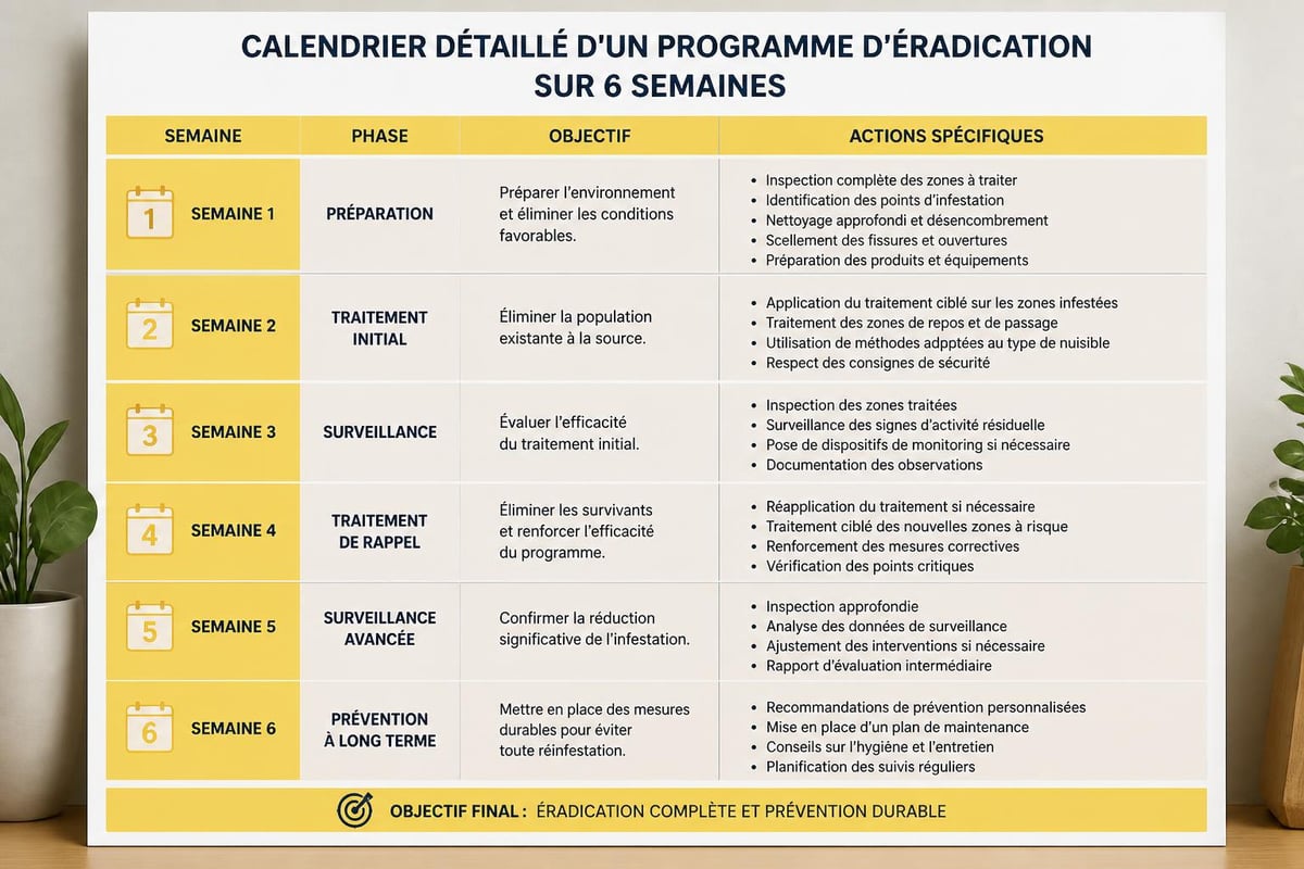 Planning d'éradication des blattes