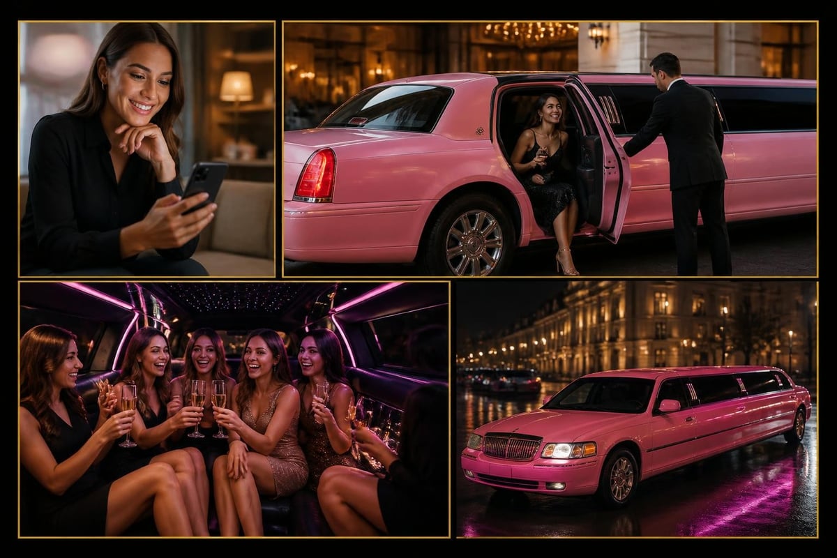 Pink limo party atmosphere