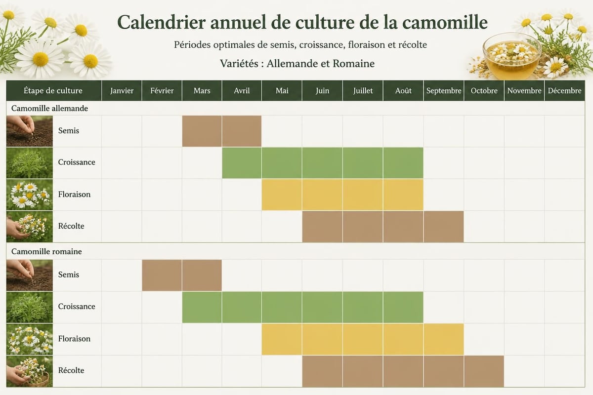Chamomile cultivation timeline