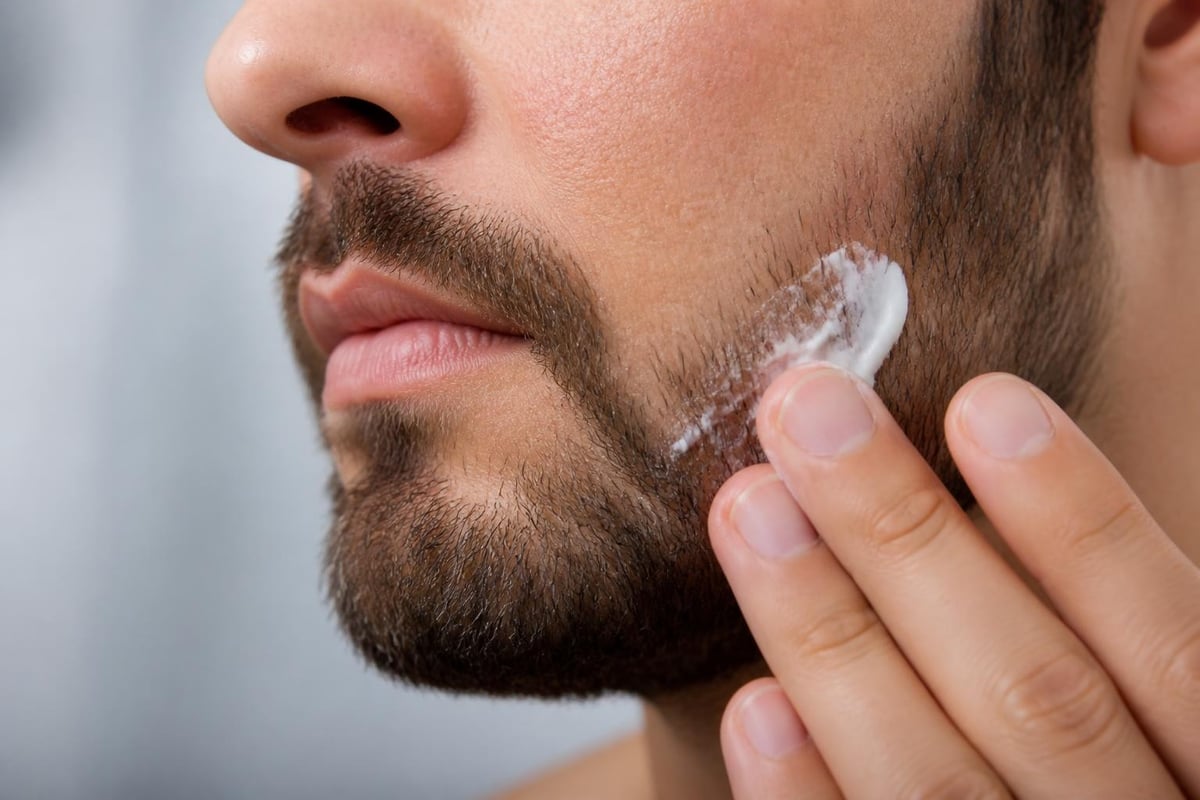 Beard face cream absorption