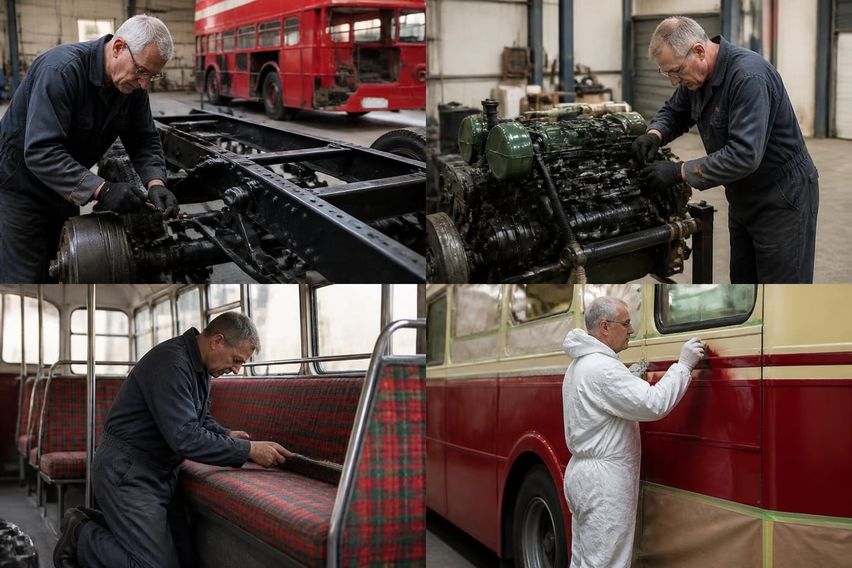 Heritage bus restoration workshop