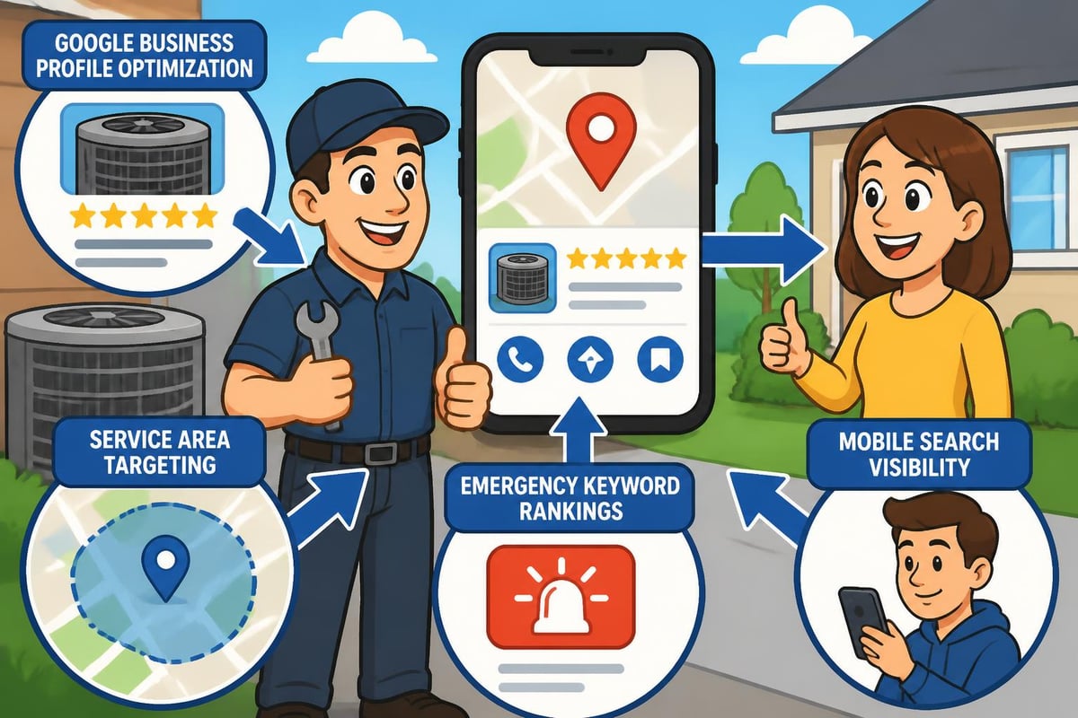 Local search optimization for HVAC businesses