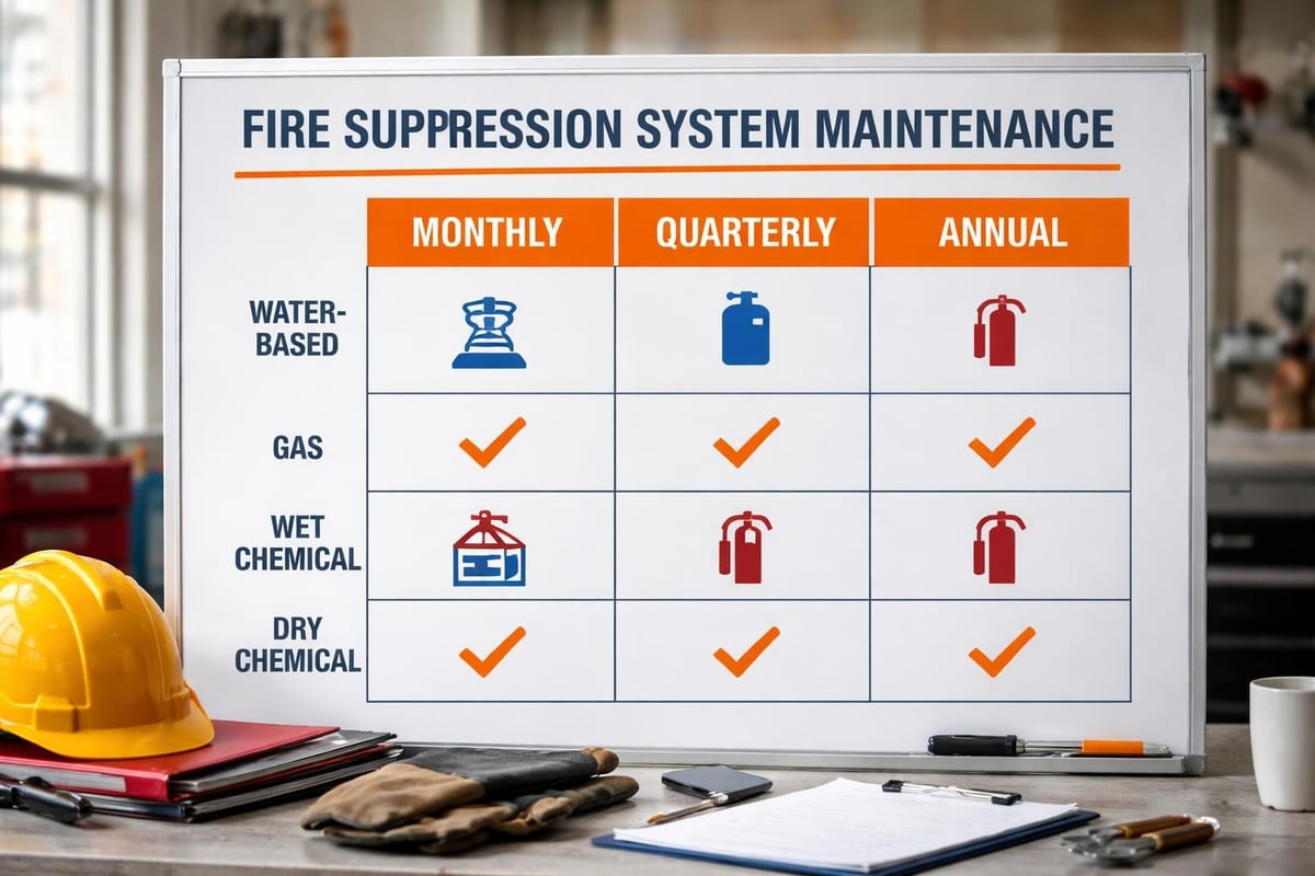 Fire suppression servicing compliance