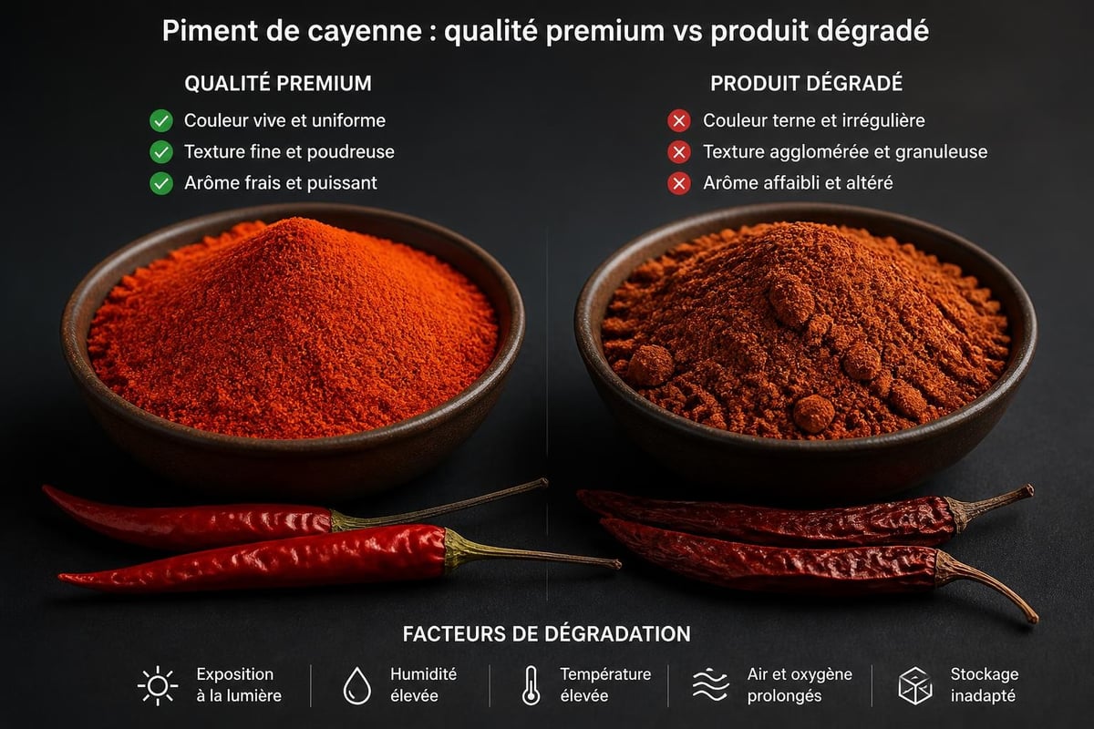 Comparaison qualité piment de cayenne