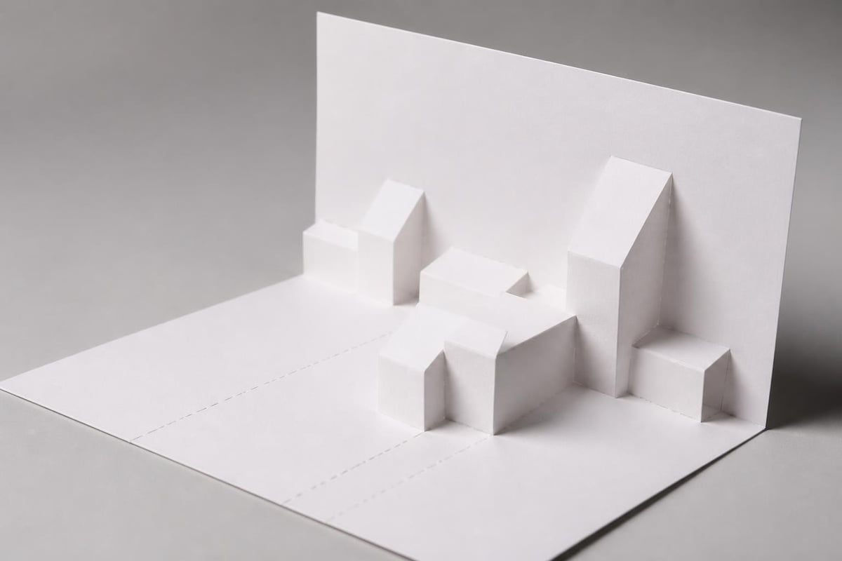 Pop up business card structural layers