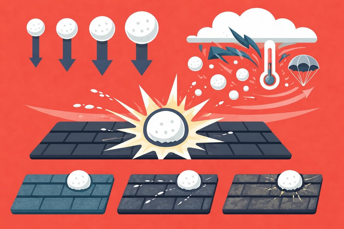 Hail impact mechanics on asphalt shingles